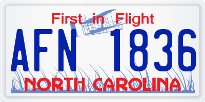 NC license plate AFN1836