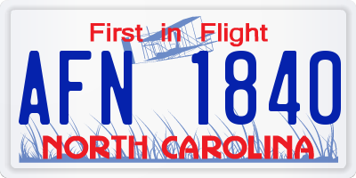 NC license plate AFN1840