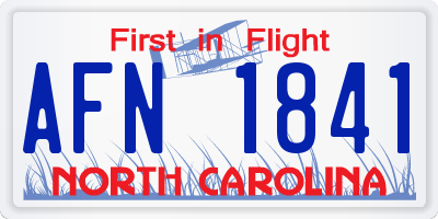 NC license plate AFN1841