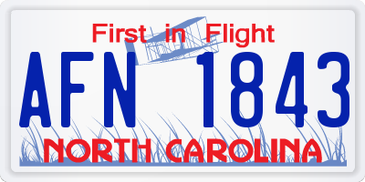 NC license plate AFN1843