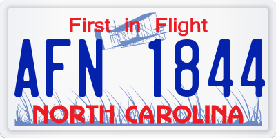 NC license plate AFN1844