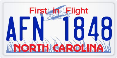 NC license plate AFN1848