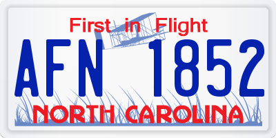 NC license plate AFN1852