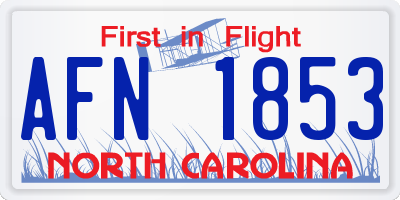 NC license plate AFN1853