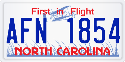 NC license plate AFN1854