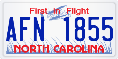 NC license plate AFN1855