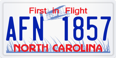 NC license plate AFN1857