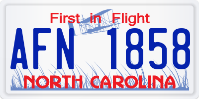 NC license plate AFN1858