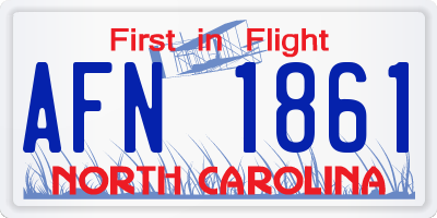 NC license plate AFN1861