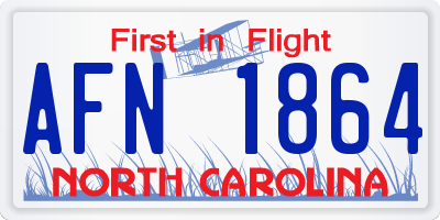 NC license plate AFN1864