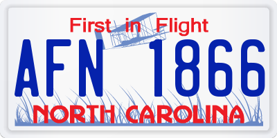 NC license plate AFN1866