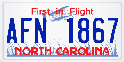 NC license plate AFN1867