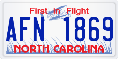NC license plate AFN1869