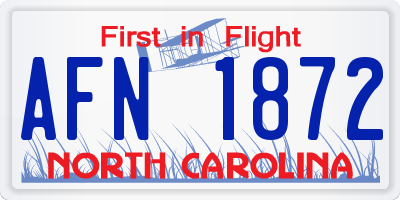 NC license plate AFN1872