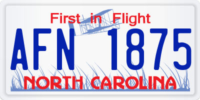 NC license plate AFN1875