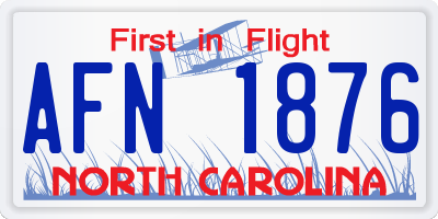 NC license plate AFN1876