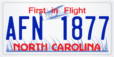 NC license plate AFN1877