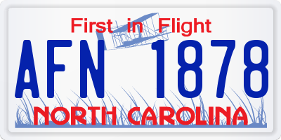 NC license plate AFN1878