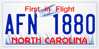 NC license plate AFN1880