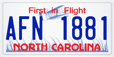 NC license plate AFN1881