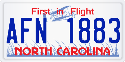 NC license plate AFN1883