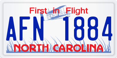 NC license plate AFN1884