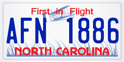 NC license plate AFN1886