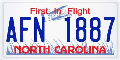 NC license plate AFN1887