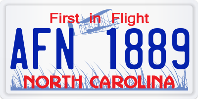 NC license plate AFN1889
