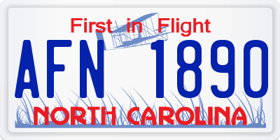 NC license plate AFN1890