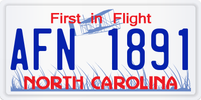 NC license plate AFN1891