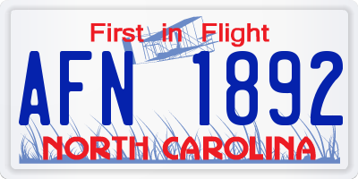 NC license plate AFN1892