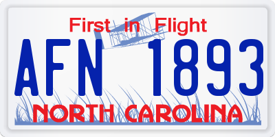 NC license plate AFN1893