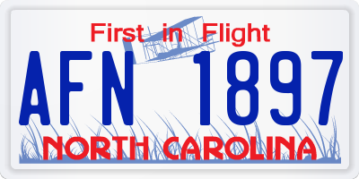 NC license plate AFN1897