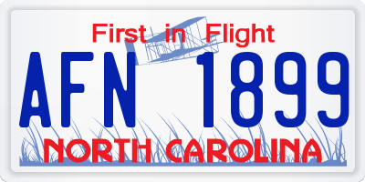 NC license plate AFN1899