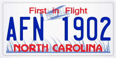 NC license plate AFN1902