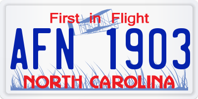 NC license plate AFN1903