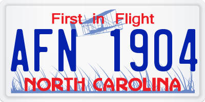 NC license plate AFN1904