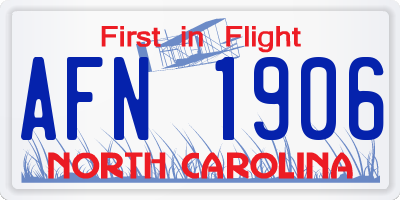 NC license plate AFN1906