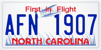 NC license plate AFN1907