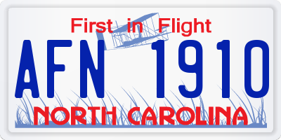 NC license plate AFN1910