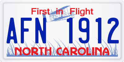 NC license plate AFN1912