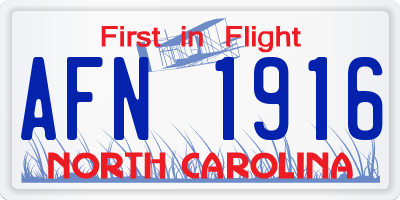 NC license plate AFN1916