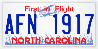 NC license plate AFN1917