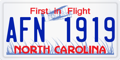 NC license plate AFN1919