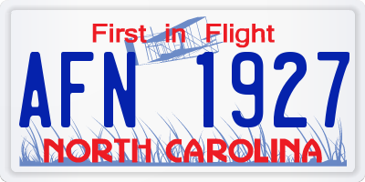 NC license plate AFN1927