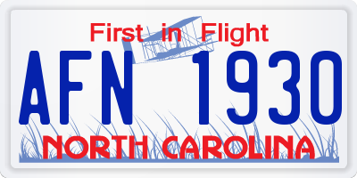 NC license plate AFN1930