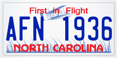 NC license plate AFN1936
