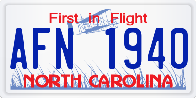 NC license plate AFN1940
