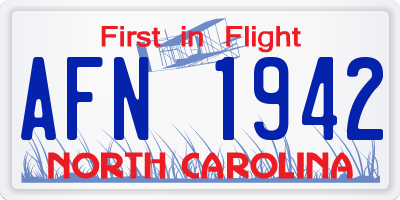 NC license plate AFN1942